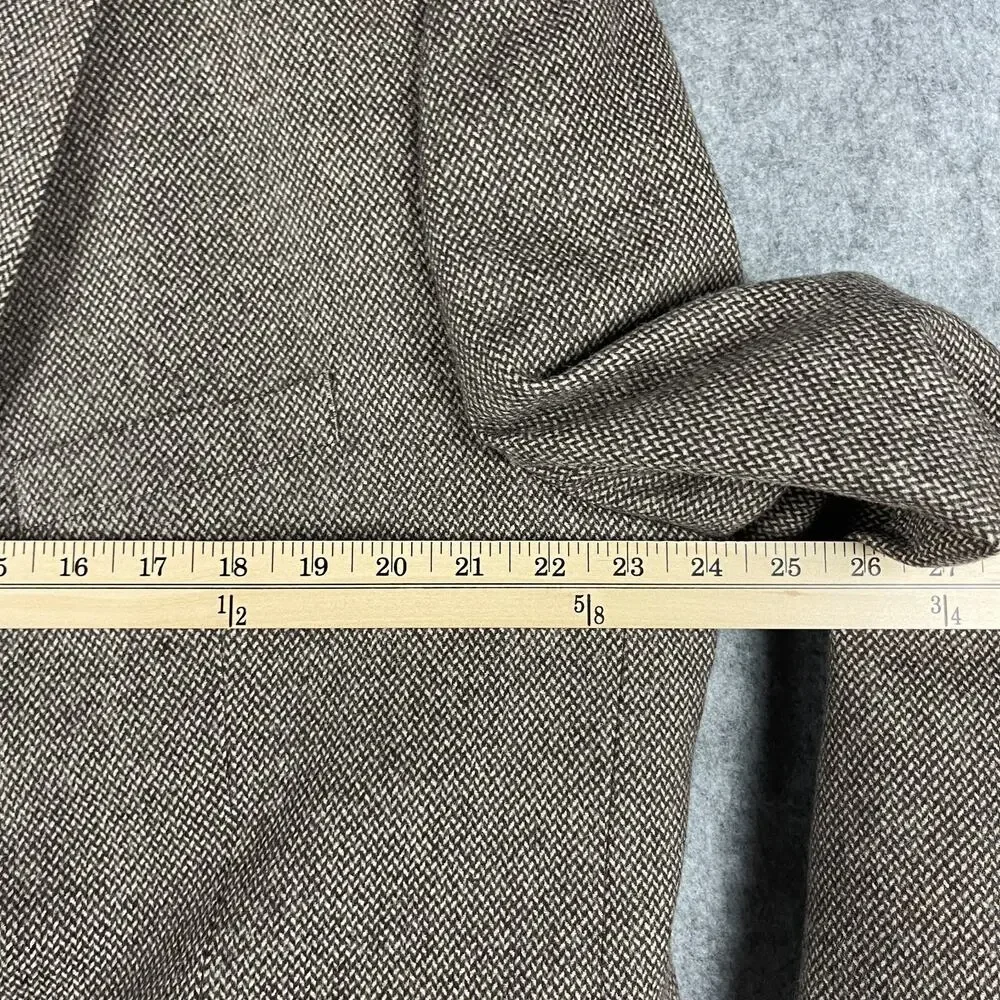Adolfo 100% Lambswool Blazer Sport Coat Mens 48R Brown Tweed 2 Button‎